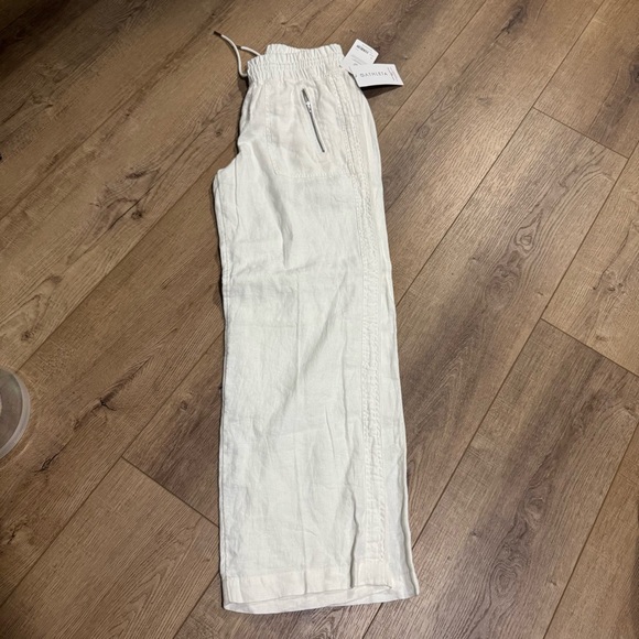 NWT ATHLETA CABO LINEN WIDE LEG PANT WHITE SZ 10 - Picture 5 of 6